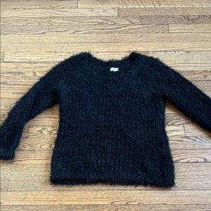 Women's Black Fuzzy Sweater